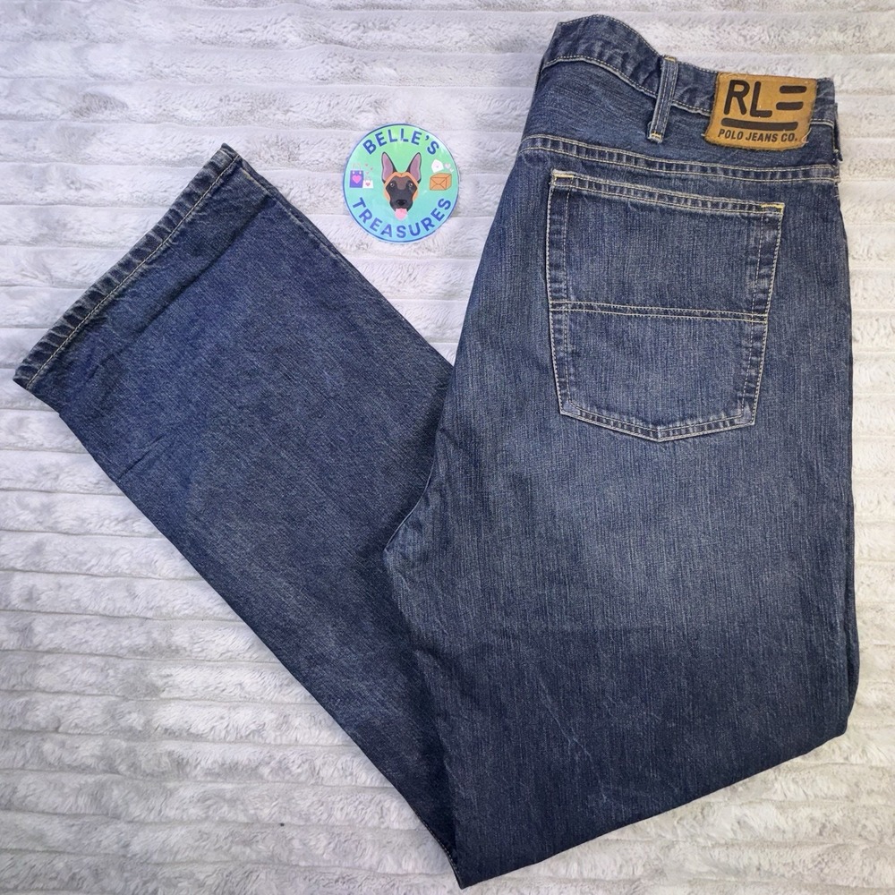 Polo Jeans Co Ralph Lauren Men's 40x35 Baggy Big 21" Leg Blue Denim Vintage Y2K